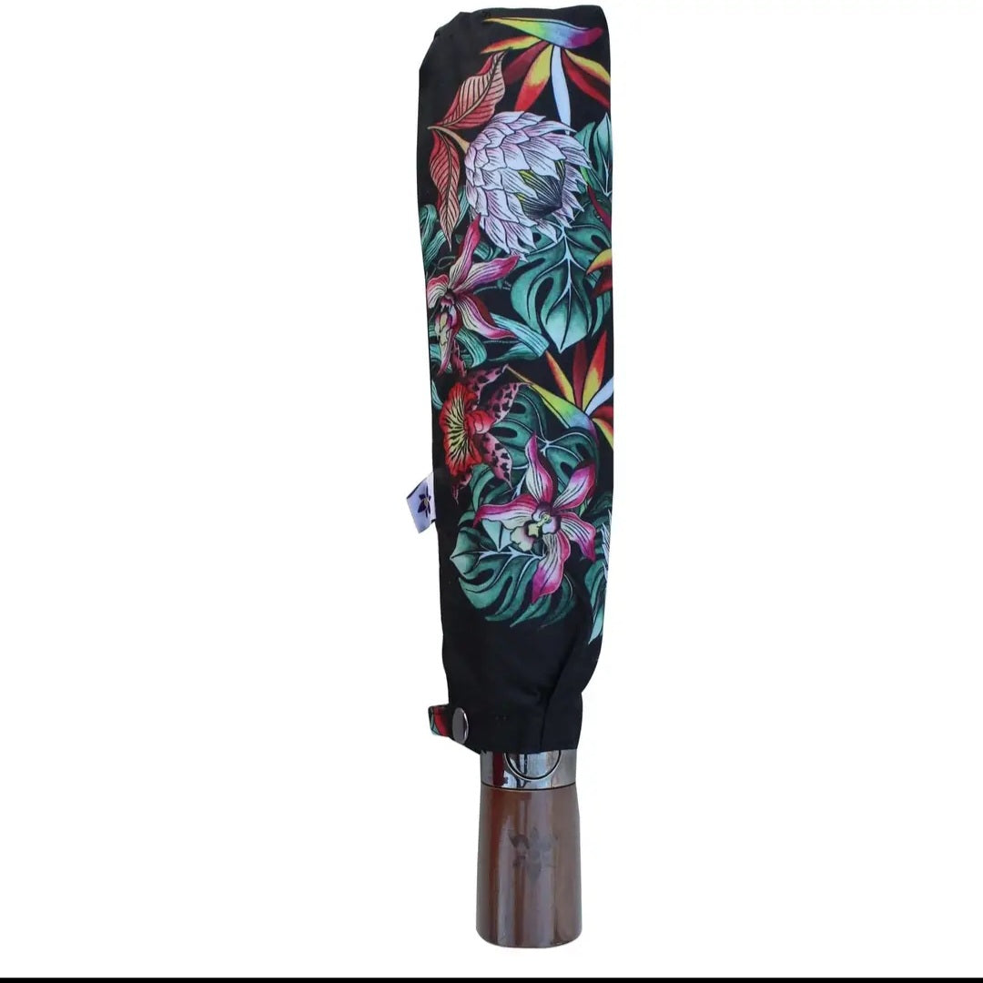 Anuschka ~ Umbrella ~ Black / bird of paradise