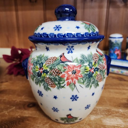 Jar 1 Liter 7" H, poinsettia cardinal 710