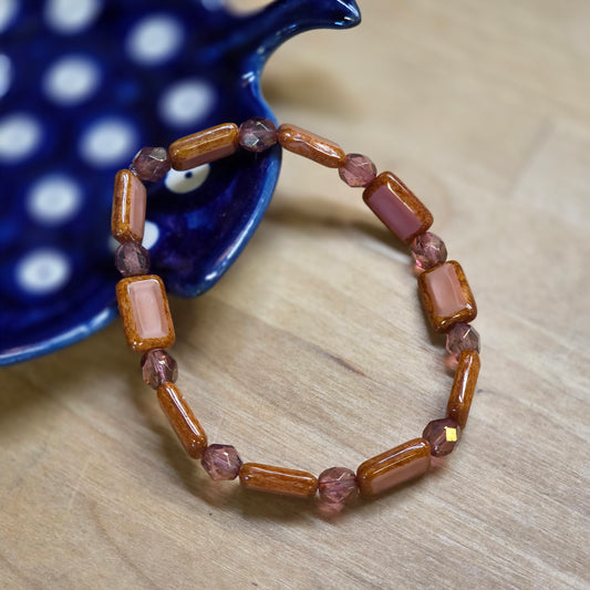 Bracelet Glass /  Coral