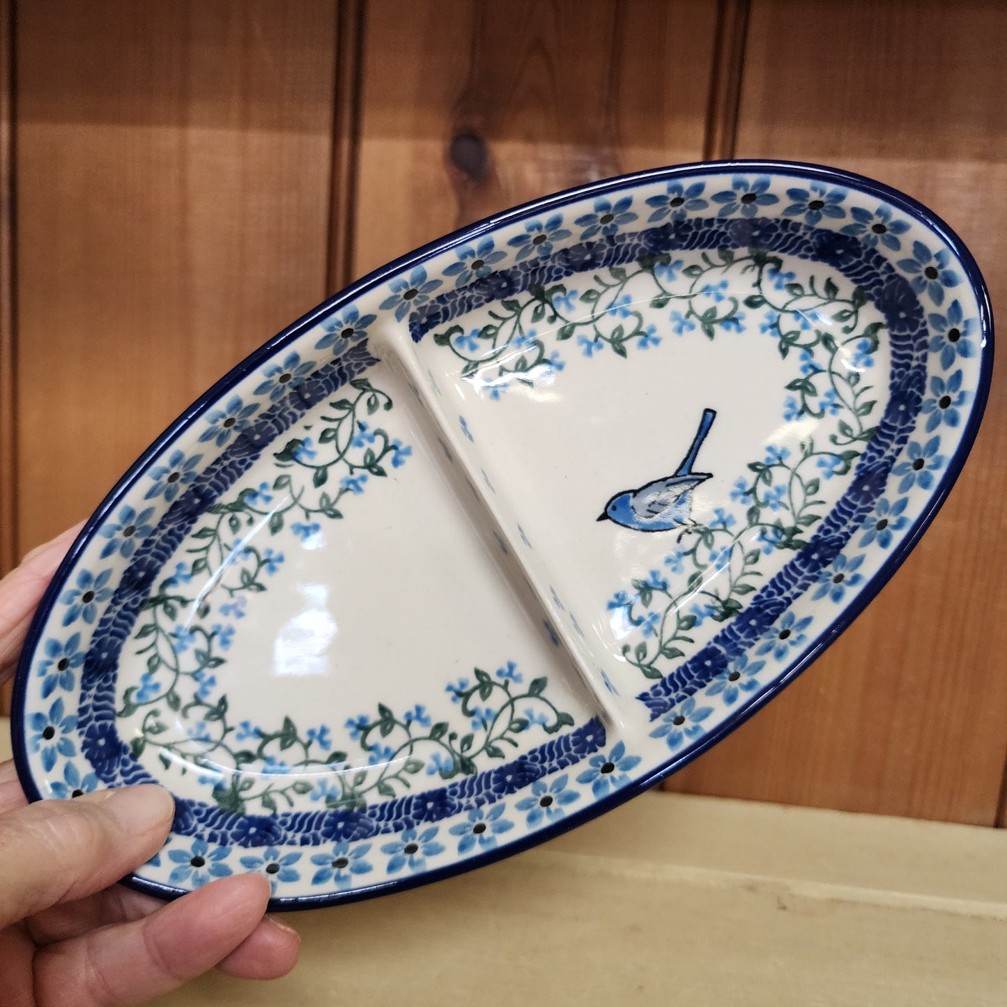 Dish ~ Divided Oval ~ Small 1932X ~ Song Bird