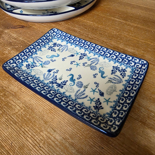 Sushi Plate 7"x4 3/4" C27-2992X Marine Life  pf0526