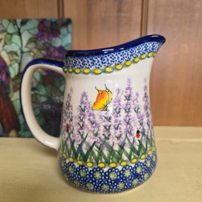 Pitcher 3 cup 5.5"h  ~ ARTX Lavender Buttefly ladybug
