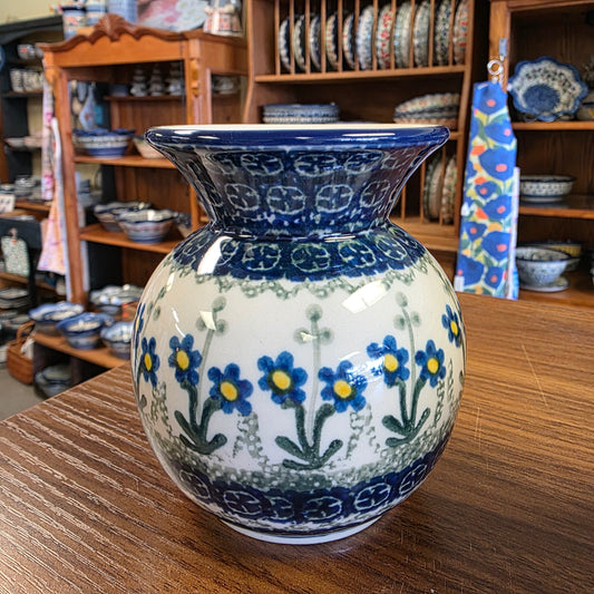 Vase   Bubble   4.25" 048-0614X  Blue Spring Daisy pf0526