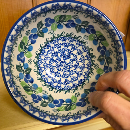 Bowl w/Pedestal   5.25"W  206-1416X  Blue Berries pf0526