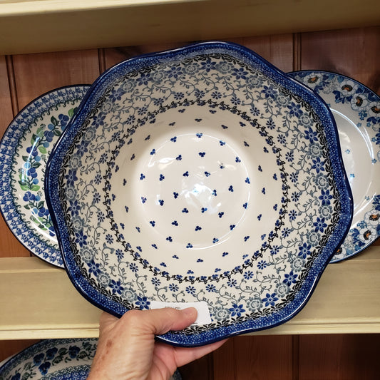 Bowl ~ Wavy Edge ~ Medium ~ 10" 692-2158X Silver Lace  10 cups