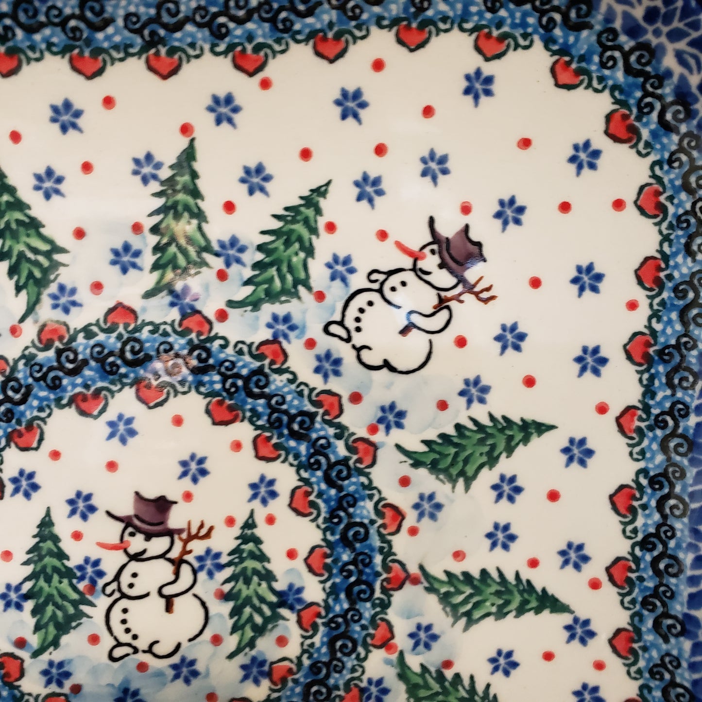 Tray ~ Square Fluted (9.5 in.) 581-U4661  Snowman T Liana