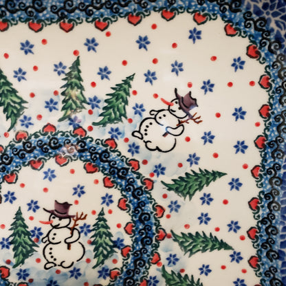Tray ~ Square Fluted (9.5 in.) 581-U4661  Snowman T Liana