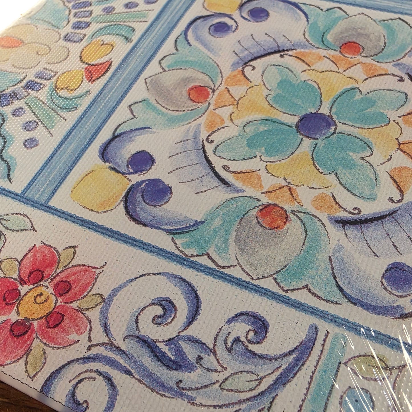 Cutting Board Tiles Morning Bloom / Counter Saver Glass 8" x 10". **Not Polish Pottery