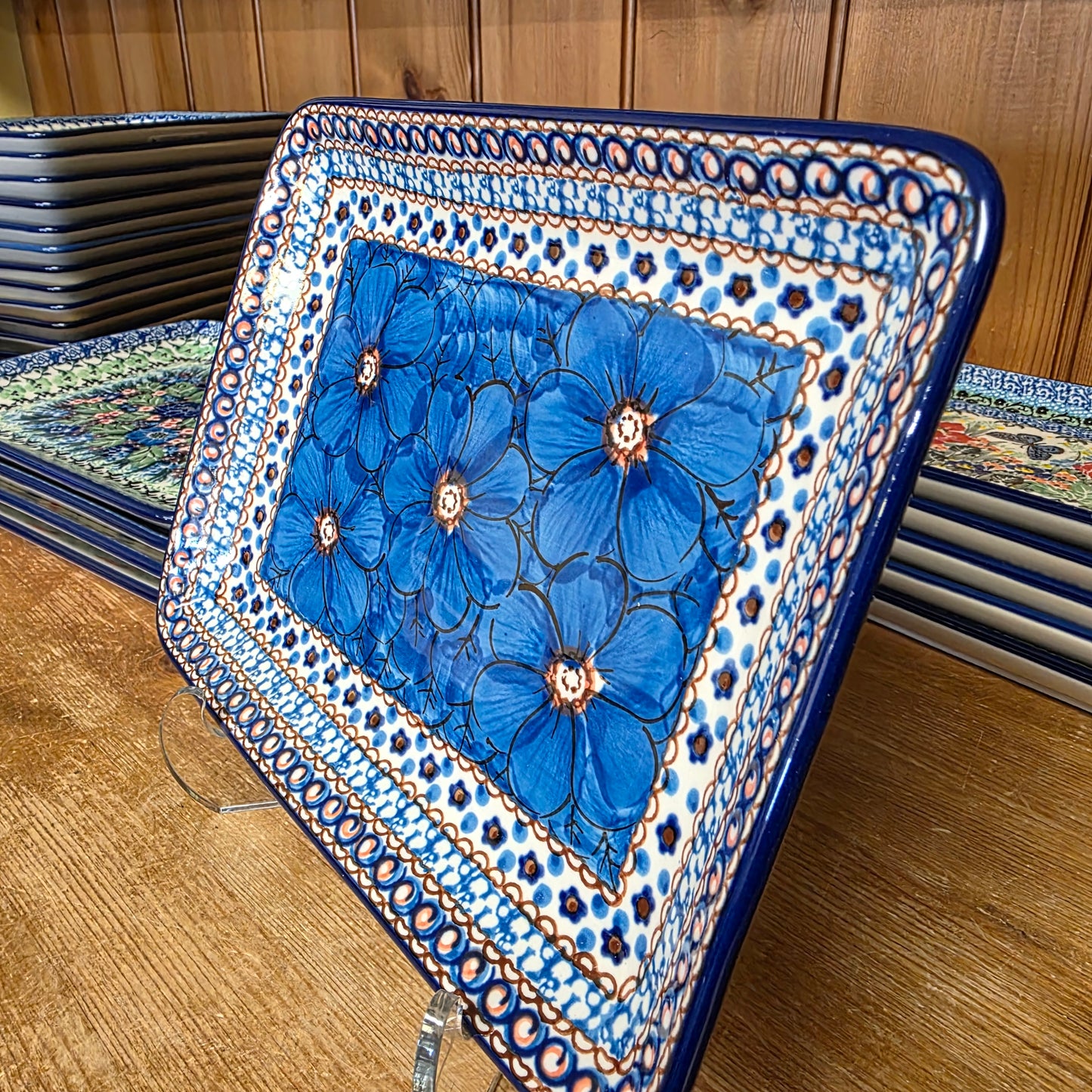 Platter Rectangular 9.5" x7" 111-U408C  U4  Blue Jacek Chyla