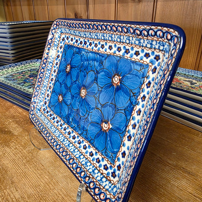 Platter Rectangular 9.5" x7" 111-U408C  U4  Blue Jacek Chyla