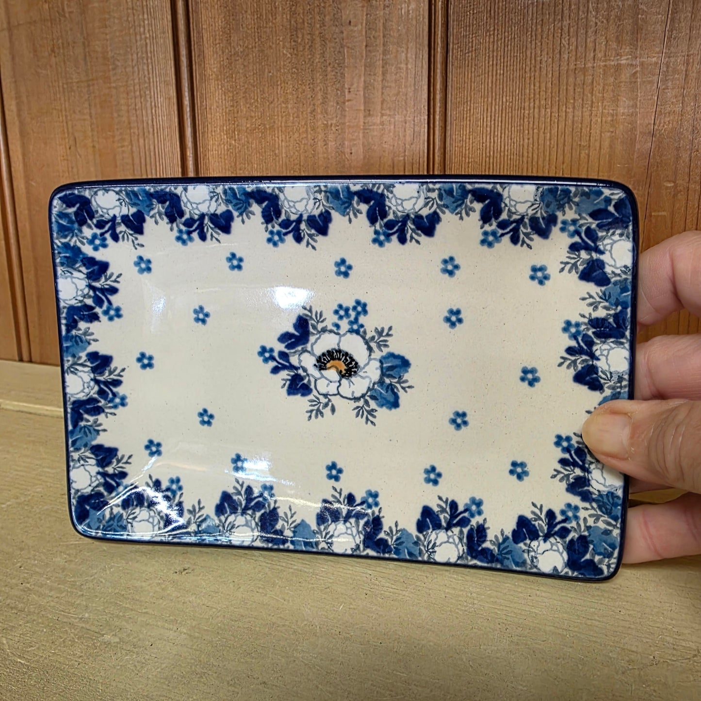 Sushi Plate 7"x4 3/4" C27-2222X  Snow Poppy pf0526