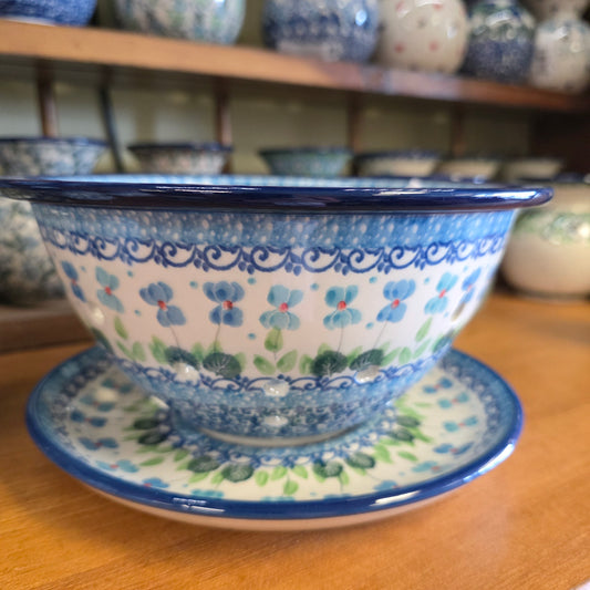 Berry Bowl w/ Saucer   8"W  470-2668X  Dutch Iris pf0526