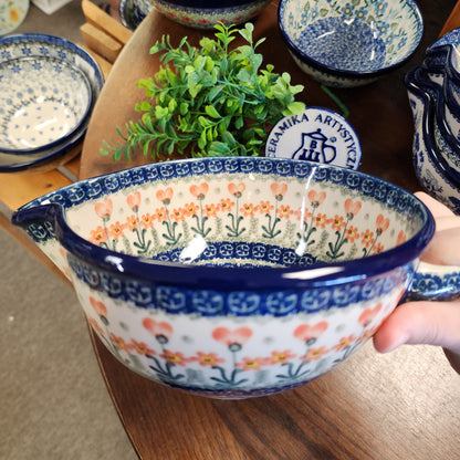 Batter Bowl   36 oz  240-0560X  Peach Spring Daisy pf0526