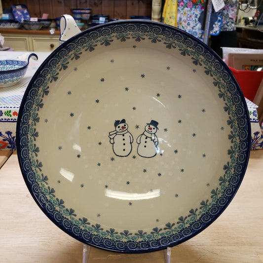 Bowl ~ Serving ~ 9" B91-2793X Frost & Flurry Snowman