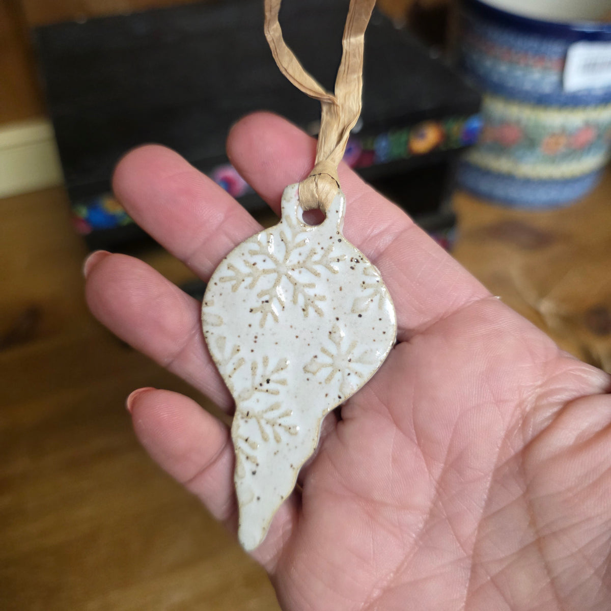 Ornament ~  cream #2 **Not Polish Pottery** (3")