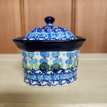 Covered Container   3.25"H x 3.5"W x 4.5"L    2668X ~ Dutch Iris