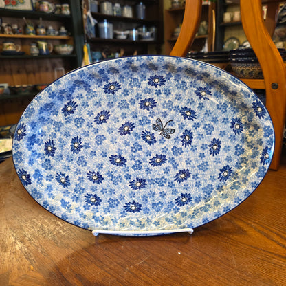 Platter   Oval   10' X 14.5"   2999X ~Blue Dragonfly