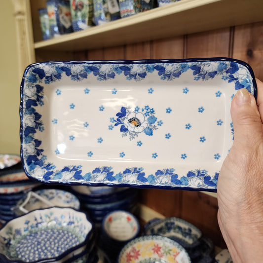 Tray Shallow ~ 9" x 4.5"    D15-2222X  Snow Poppy pf0526