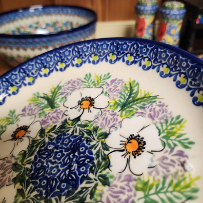 Plate 8" ~ lip 729 lavender flowers ART1  #2