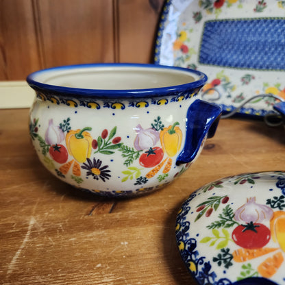 Jar 34 oz / Tureen 7" H  with lid Veggie 1147
