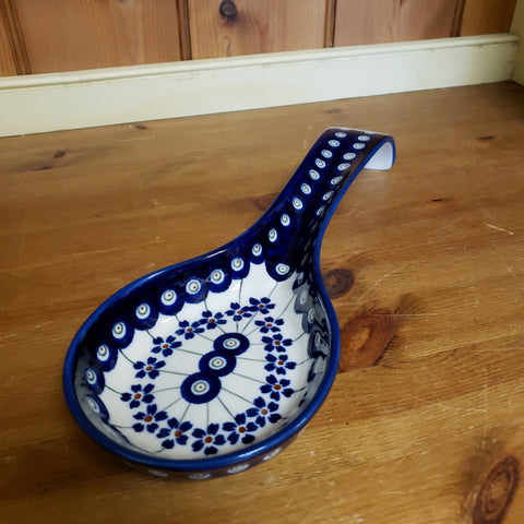 Spoon Rest/Large Floral Peacock