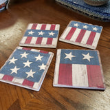 Coaster 4 pk Assorted Images - Painted Flag **NOT Polish Pottery