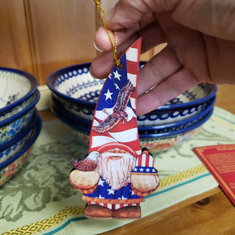 Wood ornament Patriotic Gnome / Dwarf
