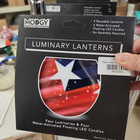 Modgy Stars and Stripes/ Americana luminary lanterns (set of 4)