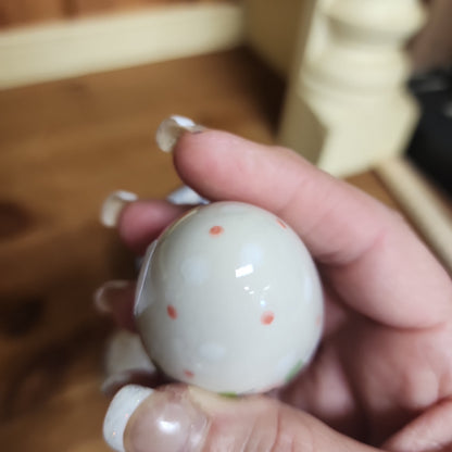 Egg ~ Ceramic  small (2")  2345X ~ Poppy Seed pf1222