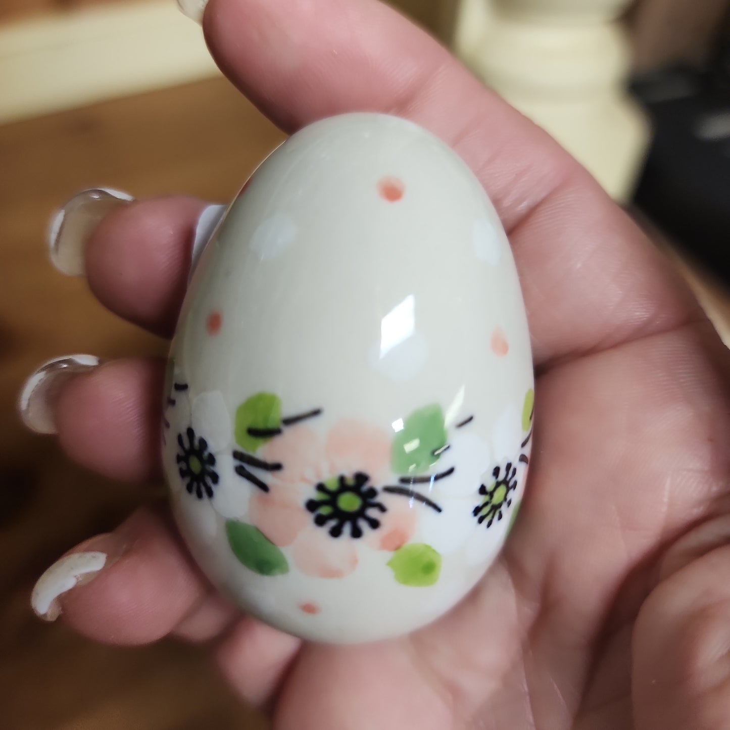 Egg ~ Ceramic  small (2")  2345X ~ Poppy Seed pf1222