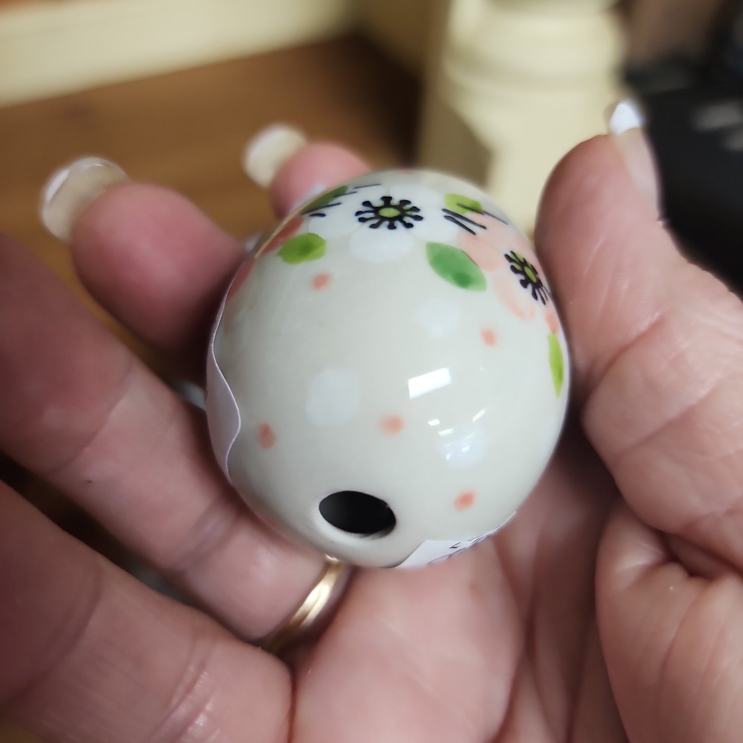 Egg ~ Ceramic  small (2")  2345X ~ Poppy Seed pf1222