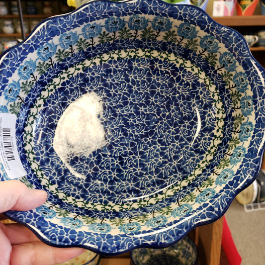 Oval Casserole / Bowl  ~ 9" x 7" Fluted Edge D78~1390X ~ Antique Rose PF0323