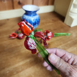 Glass Iris red ~ Made in Ukraine