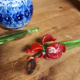 Glass Iris red ~ Made in Ukraine