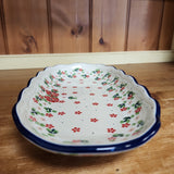 Tray ~ Scalloped Oval ~ 6.25" x 12.5" A42~2352X ~ Ruby Bouquet PF0323